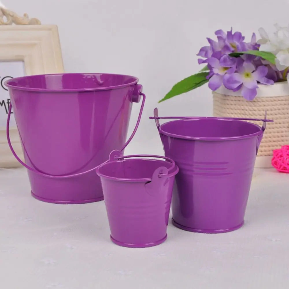 Hook Flower Pot Wrought Iron Flower Barrel Balcony Pots Planters Wall Hanging Bucket Pot Decorative Flower Pot Garden Supplies