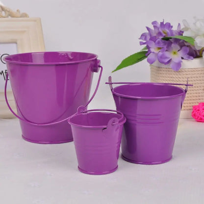 Hook Flower Pot Wrought Iron Flower Barrel Balcony Pots Planters Wall Hanging Bucket Pot Decorative Flower Pot Garden Supplies
