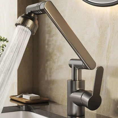 Basin Faucet Hot and Cold Wash Basin Household Bathroom Multi-function Booster Universal Rotating Faucet Kitchen Universal