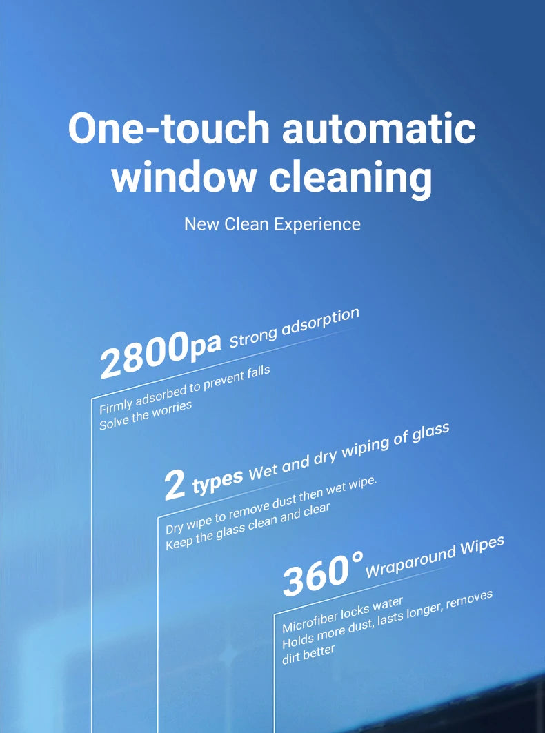 DIVEDEER Window Cleaning Robot  High Suction Intelligent Electric Window Cleaner Water Jet Vacuum Cleaner