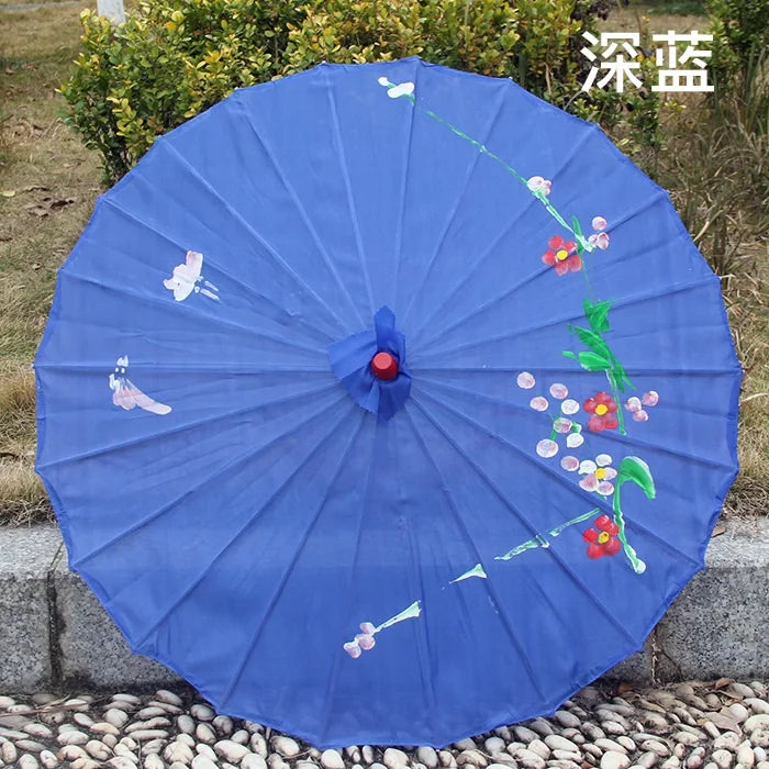 1pcs Chinese art umbrella bamboo frame silk parasol for wedding birthday party bride bridemaid hand-painted flower design