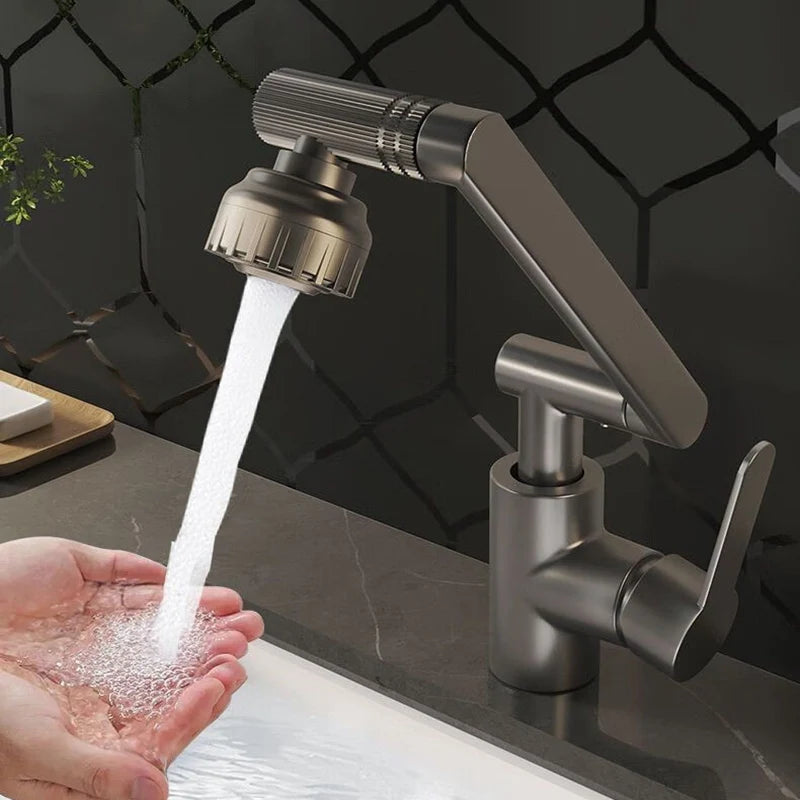 Basin Faucet Hot and Cold Wash Basin Household Bathroom Multi-function Booster Universal Rotating Faucet Kitchen Universal