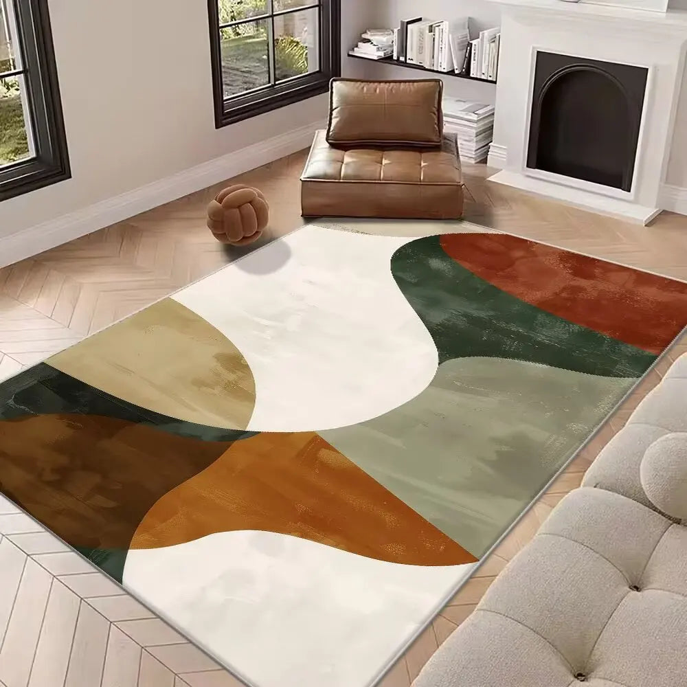 Modern Abstract Style Large Living Room Carpet Decoration Home Rugs for Bedroom Non-slip Lounge Rug Mat for Children Washable