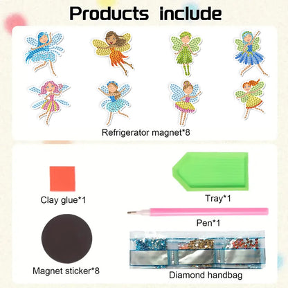 8pcs/Set Diamond Painting Magnets for Refrigerator Diamond Art Fridge Magnets for Adults Diamond Art Refrigerator Magnets Kits