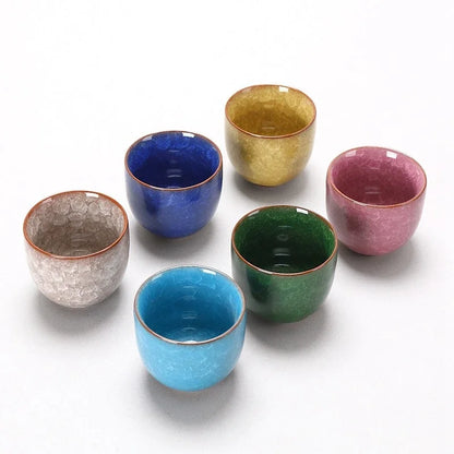 Ice Cracking Style Ceramic Tea Cup,Pottery Espresso Coffee Cups,Porcelain Kung Fu Teacup,Ceramics Sake Mug,Tea Bowl,Wholesale