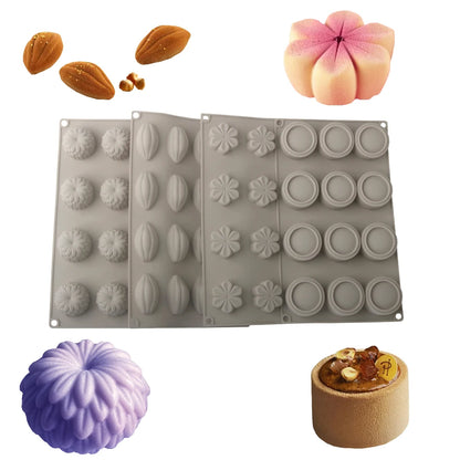 Chrysanthemum Cocoa Bean Pudding Cup Cherry Blossom Design Silicone Cake Mold Chocolate Mould Kitchen Dessert Decorating Tools